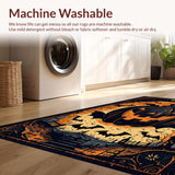 Ultra Soft Area Rug, Non Slip, Stain Resistant, Washable Area Rugs for Living Room, Bedroom, Rustic Black and White Theme(Orange)