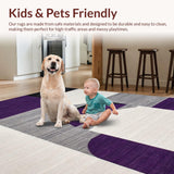 Ultra Soft Area Rug, Non Slip, Stain Resistant, Washable Area Rugs for Living Room, Bedroom, Trendy Lattice Patterned Aesthetic(Purple)