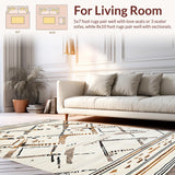 Ultra Soft Area Rug, Non Slip, Stain Resistant, Washable Area Rugs for Living Room, Bedroom, Elegant Neutral Tones Pattern(Beige)