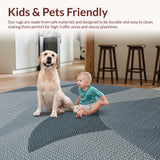 Ultra Soft Area Rug, Non Slip, Stain Resistant, Washable Area Rugs for Living Room, Bedroom, Contemporary Washable Nursery Area Rug in Neutral Tones(Gray)