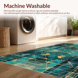 Ultra Soft Area Rug, Non Slip, Stain Resistant, Washable Area Rugs for Living Room, Bedroom, Boho Bow Decor Rug(Blue)