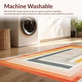 Ultra Soft Area Rug, Non Slip, Stain Resistant, Washable Area Rugs for Living Room, Bedroom, Elegant Earthy Toned Tufting(Orange)