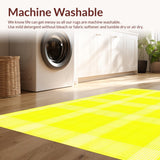 Ultra Soft Area Rug, Non Slip, Stain Resistant, Washable Area Rugs for Living Room, Bedroom, Bright Whimsical Diamond Layout(Yellow)
