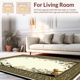 Ultra Soft Area Rug, Non Slip, Stain Resistant, Washable Area Rugs for Living Room, Bedroom, Elegant Cheetah Inspired Aesthetic(Beige)