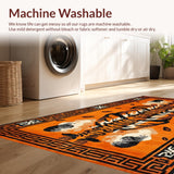 Ultra Soft Area Rug, Non Slip, Stain Resistant, Washable Area Rugs for Living Room, Bedroom, Striking Rustic Wildlife Motif(Orange)