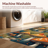 Ultra Soft Area Rug, Non Slip, Stain Resistant, Washable Area Rugs for Living Room, Bedroom, Witchy Aesthetic Beige Entryway Runner Mat(Orange)