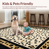 Ultra Soft Area Rug, Non Slip, Stain Resistant, Washable Area Rugs for Living Room, Bedroom, Wildlife Themed Luxurious Contrast(Beige)