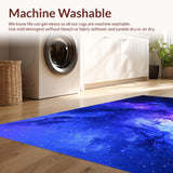 Ultra Soft Area Rug, Non Slip, Stain Resistant, Washable Area Rugs for Living Room, Bedroom, Radiant Cosmic Wave Illustration(Blue)