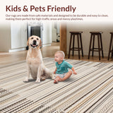 Ultra Soft Area Rug, Non Slip, Stain Resistant, Washable Area Rugs for Living Room, Bedroom, Earthy Rustic Fringe Elegance(Beige)