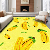 Ultra Soft Area Rug, Non Slip, Stain Resistant, Washable Area Rugs for Living Room, Bedroom, Vivid Tropical Banana Motif(Yellow)