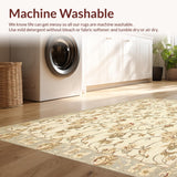 Artistic Area with Elegant Floral Motifs(Beige)