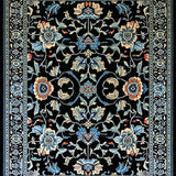 Ultra Soft Area Rug, Non Slip, Stain Resistant, Washable Area Rugs for Living Room, Bedroom, Sophisticated Modern Trellis Design(Black)