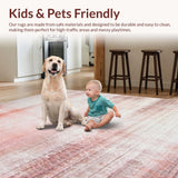 Ultra Soft Area Rug, Non Slip, Stain Resistant, Washable Area Rugs for Living Room, Bedroom, Artistic Tie-Dye Fuzzy Texture(Pink)
