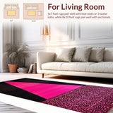 Ultra Soft Area Rug, Non Slip, Stain Resistant, Washable Area Rugs for Living Room, Bedroom, Contemporary Soft Abstract Motif(Black)