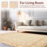 Ultra Soft Area Rug, Non Slip, Stain Resistant, Washable Area Rugs for Living Room, Bedroom, Rustic Tan for Entryway Traditional(Beige)