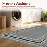 Ultra Soft Area Rug, Non Slip, Stain Resistant, Washable Area Rugs for Living Room, Bedroom, Sophisticated Lattice Dark Palette(Gray)