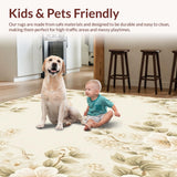Ultra Soft Area Rug, Non Slip, Stain Resistant, Washable Area Rugs for Living Room, Bedroom, Chic Beige Area Featuring Lush Floral Design Elements(Beige)