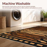 Ultra Soft Area Rug, Non Slip, Stain Resistant, Washable Area Rugs for Living Room, Bedroom, Artistic Contemporary Pattern Fusion(Brown)