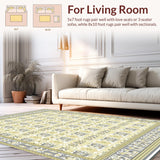 Ultra Soft Area Rug, Non Slip, Stain Resistant, Washable Area Rugs for Living Room, Bedroom, Geometric Bath Mat Beige(Yellow)