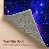 Ultra Soft Area Rug, Non Slip, Stain Resistant, Washable Area Rugs for Living Room, Bedroom, Stellar Cosmic Colorful Motif(Blue)