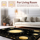 Ultra Soft Area Rug, Non Slip, Stain Resistant, Washable Area Rugs for Living Room, Bedroom, Enchanting Dark Starscape Aesthetic(Black)