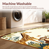 Ultra Soft Area Rug, Non Slip, Stain Resistant, Washable Area Rugs for Living Room, Bedroom, Dreamy Jungle Kids Area Beige Safari Animals Playful Floor(Beige)