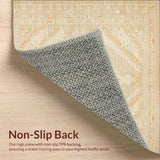 Ultra Soft Area Rug, Non Slip, Stain Resistant, Washable Area Rugs for Living Room, Bedroom, Boho Chic Tan Runner Rug with Artisan Geometric Pattern for Entryway(Beige)