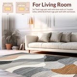 Ultra Soft Area Rug, Non Slip, Stain Resistant, Washable Area Rugs for Living Room, Bedroom, Contemporary Soft Tiled Pattern(Gray)