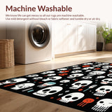 Ultra Soft Area Rug, Non Slip, Stain Resistant, Washable Area Rugs for Living Room, Bedroom, Contemporary Dark Humor Design(Black)