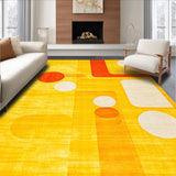 Ultra Soft Area Rug, Non Slip, Stain Resistant, Washable Area Rugs for Living Room, Bedroom, Retro Vibrant Geometric Motif(Yellow)