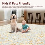 Ultra Soft Area Rug, Non Slip, Stain Resistant, Washable Area Rugs for Living Room, Bedroom, Contemporary Neutral with Spotted Design(Ivory)