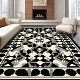 Ultra Soft Area Rug, Non Slip, Stain Resistant, Washable Area Rugs for Living Room, Bedroom, Unique Abstract Sonoma in Black/Beige(Beige)