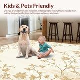 Chic Beige Botanical Whisper Delicate Floral Bloom Area(Beige)