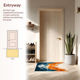 Ultra Soft Area Rug, Non Slip, Stain Resistant, Washable Area Rugs for Living Room, Bedroom, Lively Modern Abstract Composition(Orange)
