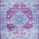Ultra Soft Area Rug, Non Slip, Stain Resistant, Washable Area Rugs for Living Room, Bedroom, Cozy Pastel Trellis Design(Purple)