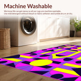 Ultra Soft Area Rug, Non Slip, Stain Resistant, Washable Area Rugs for Living Room, Bedroom, Eclectic Hip Hop Aesthetic Motif(Yellow)