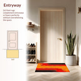 Ultra Soft Area Rug, Non Slip, Stain Resistant, Washable Area Rugs for Living Room, Bedroom, Sizzling Earthy Tones Composition(Orange)