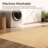 Ultra Soft Area Rug, Non Slip, Stain Resistant, Washable Area Rugs for Living Room, Bedroom, Refined Abstract Linear Arrangement(Beige)