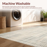 Ultra Soft Area Rug, Non Slip, Stain Resistant, Washable Area Rugs for Living Room, Bedroom, Modern Neutral Textured Woven Area(Beige)