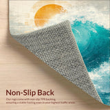 Ultra Soft Area Rug, Non Slip, Stain Resistant, Washable Area Rugs for Living Room, Bedroom, Ocean Surfer Adventure Rug Beachside Wave Catcher Carpet With Summer Vibes(Blue)