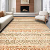 Ultra Soft Area Rug, Non Slip, Stain Resistant, Washable Area Rugs for Living Room, Bedroom, Minimalist Neutral Geometric Aesthetic(Orange)