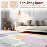 Ultra Soft Area Rug, Non Slip, Stain Resistant, Washable Area Rugs for Living Room, Bedroom, Circle Time Nursery(White)
