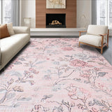 Ultra Soft Area Rug, Non Slip, Stain Resistant, Washable Area Rugs for Living Room, Bedroom, Contemporary Soft Circular Motif(Pink)