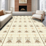 Ultra Soft Area Rug, Non Slip, Stain Resistant, Washable Area Rugs for Living Room, Bedroom, Geometric Boho Runner Non Slip Long for Hallways Indoor(Beige)