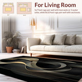 Ultra Soft Area Rug, Non Slip, Stain Resistant, Washable Area Rugs for Living Room, Bedroom, Refined Transitional Monochrome Style(Gold)