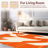 Ultra Soft Area Rug, Non Slip, Stain Resistant, Washable Area Rugs for Living Room, Bedroom, Luxe Fluffy Orange Statement Piece(Orange)