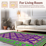 Ultra Soft Area Rug, Non Slip, Stain Resistant, Washable Area Rugs for Living Room, Bedroom, Stylish Seasonal Decor Influence(Purple)