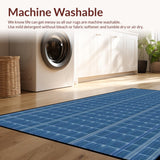 Ultra Soft Area Rug, Non Slip, Stain Resistant, Washable Area Rugs for Living Room, Bedroom, Rustic Tiled Contrast Artwork(Blue)