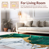 Ultra Soft Area Rug, Non Slip, Stain Resistant, Washable Area Rugs for Living Room, Bedroom, Abstract Gold Grey Bedroom Ultra Soft Area Rug(Green)