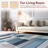 Ultra Soft Area Rug, Non Slip, Stain Resistant, Washable Area Rugs for Living Room, Bedroom, Abstract Serenity Zen Space Rug(Gray)